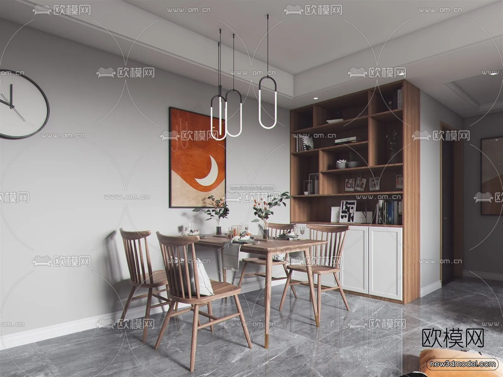 Nordic Style Interior 3D Blocks - Living Room 3D Model - 020