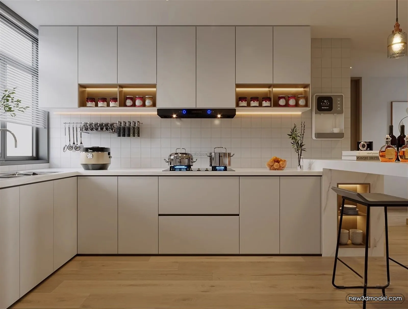 Nordic Style Interior 3D Blocks - Living Room 3D Model - 031