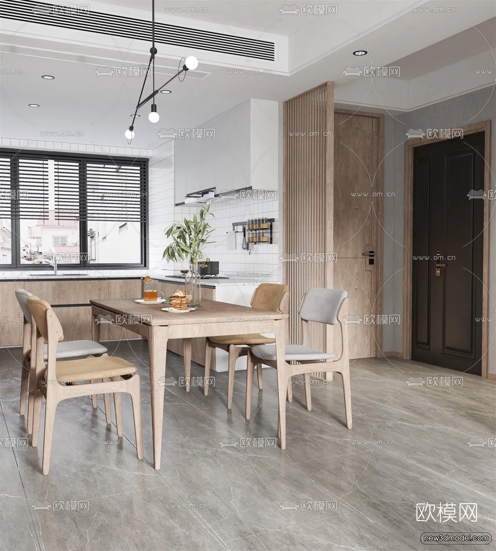 Nordic Style Interior 3D Blocks - Living Room 3D Model - 066