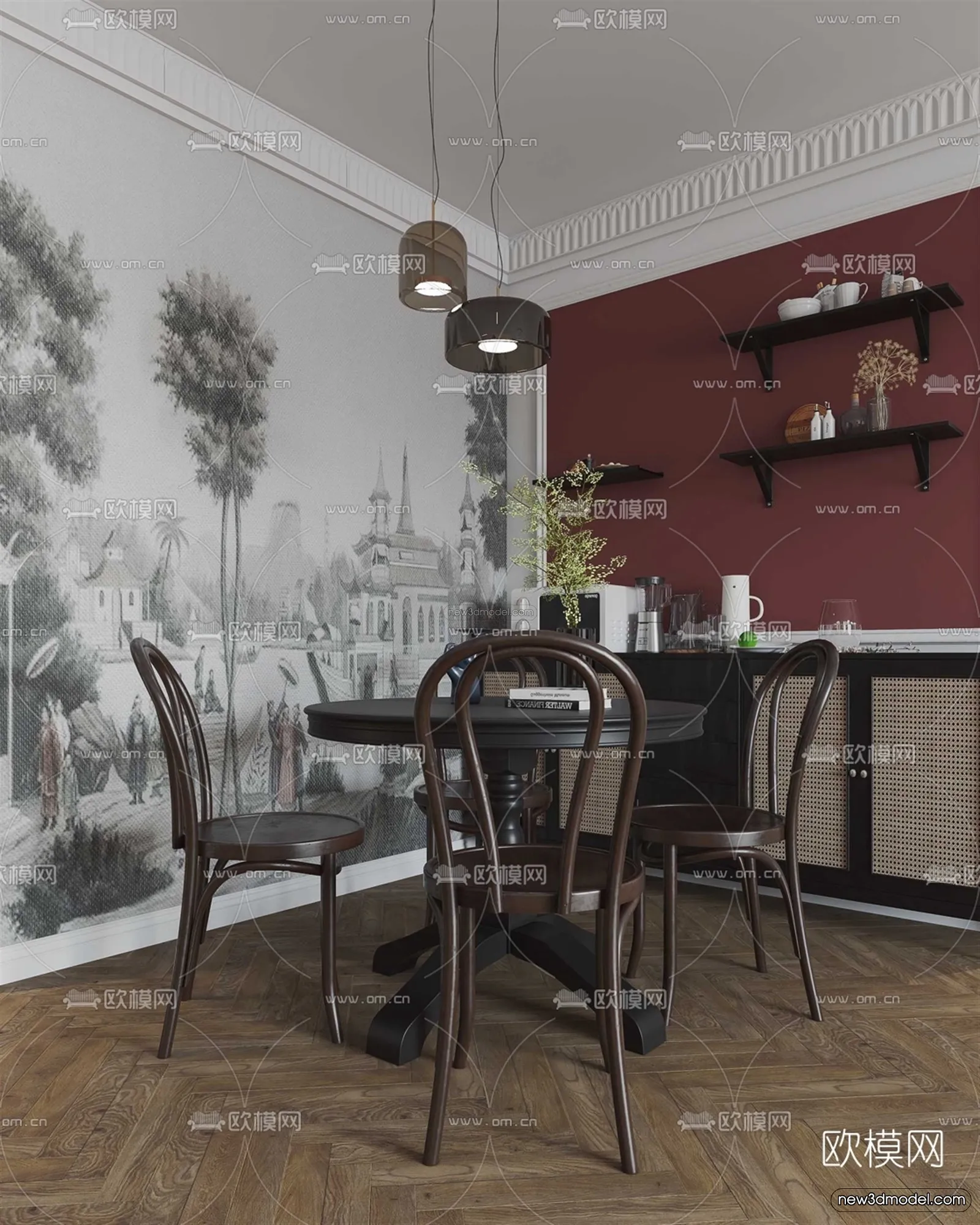 Nordic Style Interior 3D Blocks - Living Room 3D Model - 080