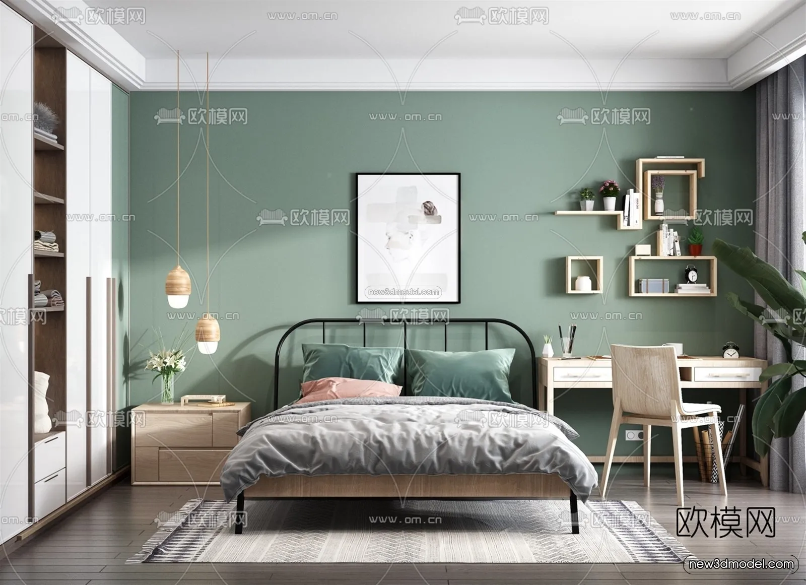 Nordic Style Interior 3D Blocks - Living Room 3D Model - 092