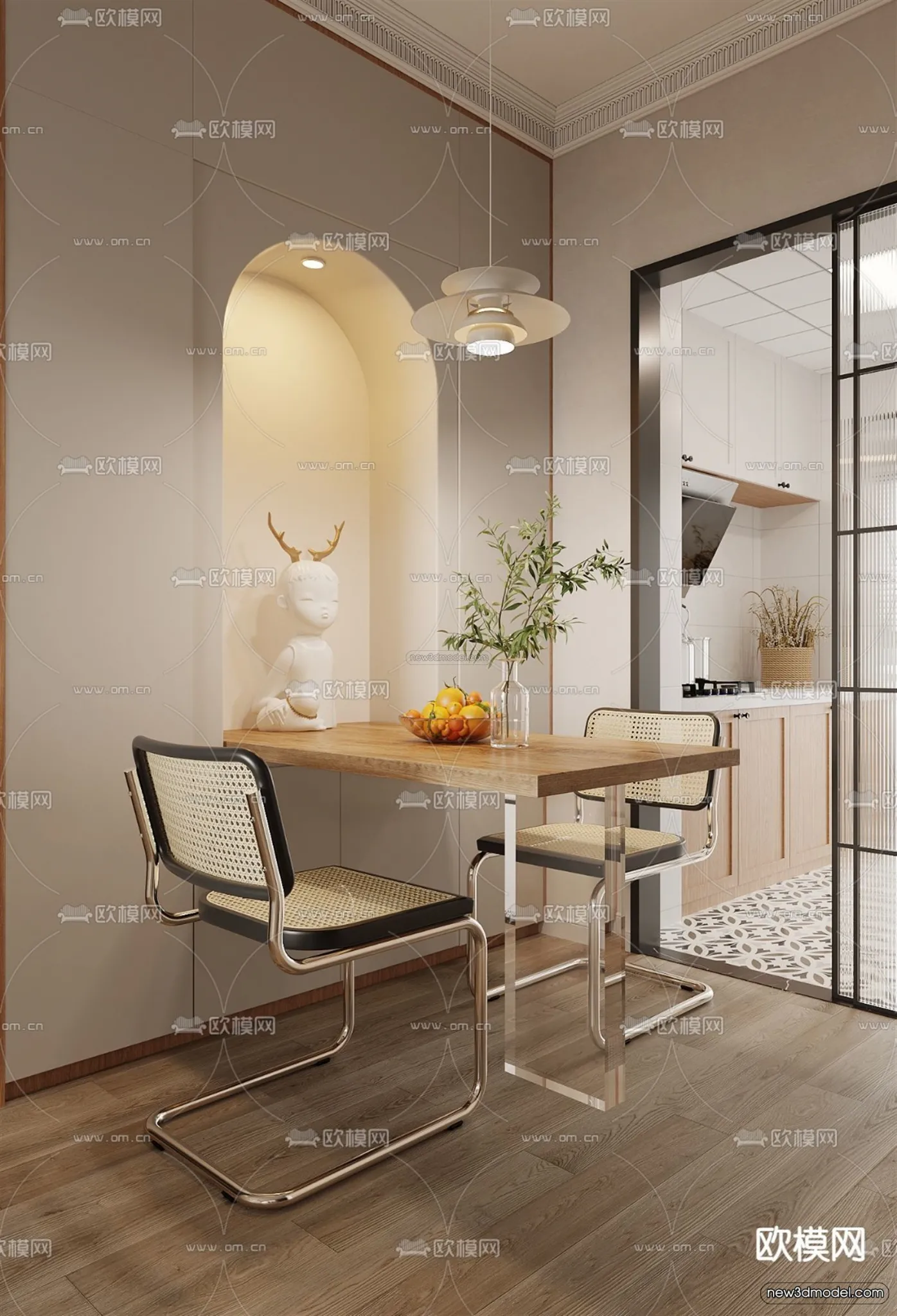 Nordic Style Interior 3D Blocks - Living Room 3D Model - 109