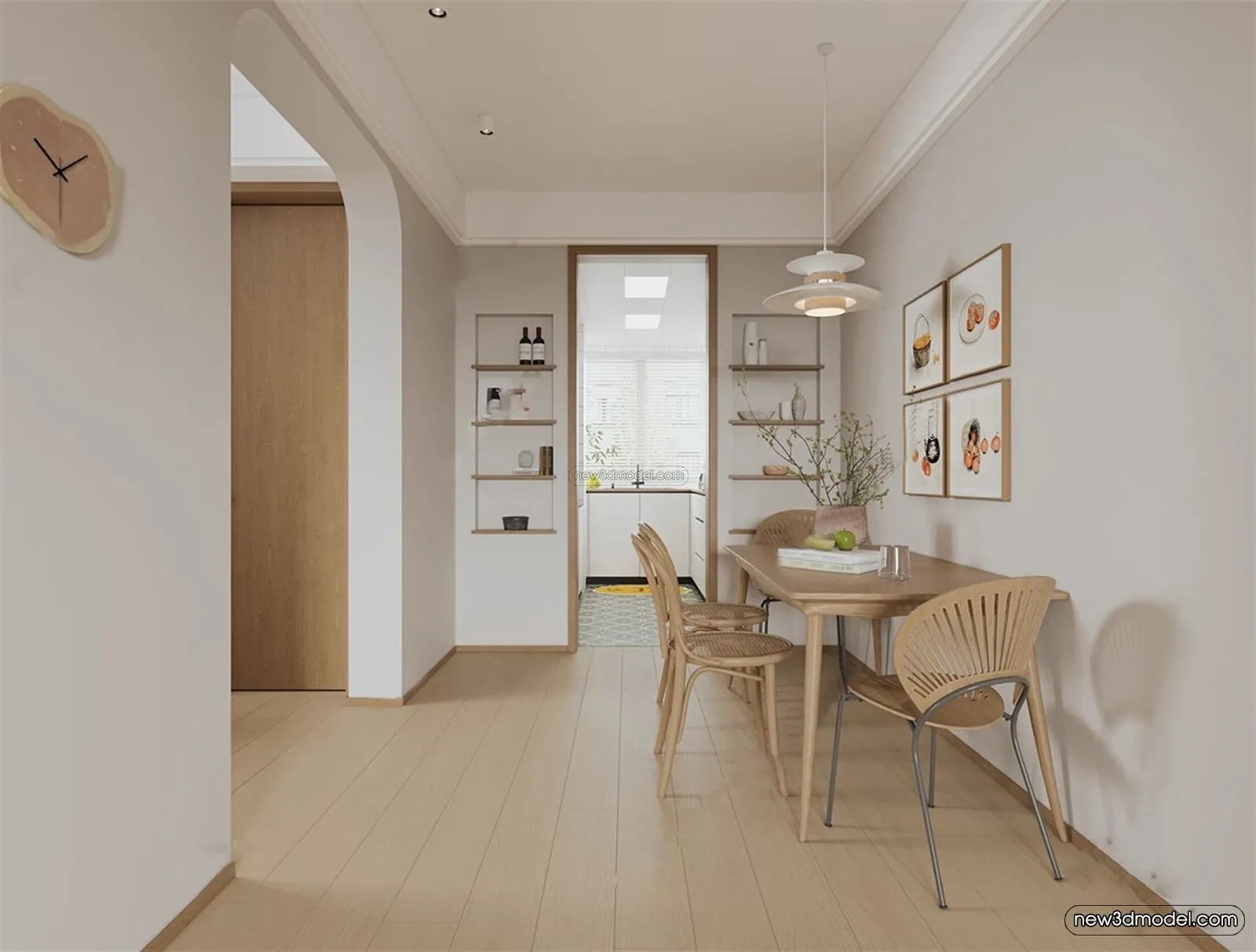 Nordic Style Interior 3D Blocks - Living Room 3D Model - 114