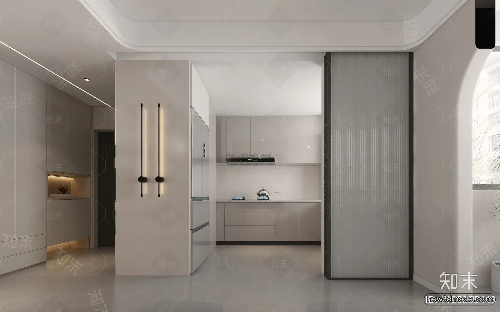 Nordic Style Interior 3D Blocks - Living Room 3D Model - 120