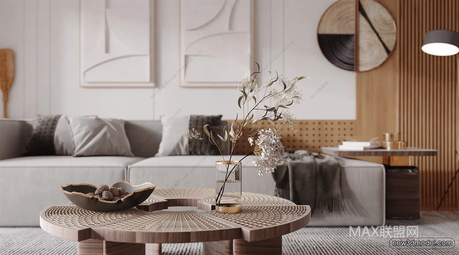 Nordic Style Interior 3D Blocks - Living Room 3D Model - 126