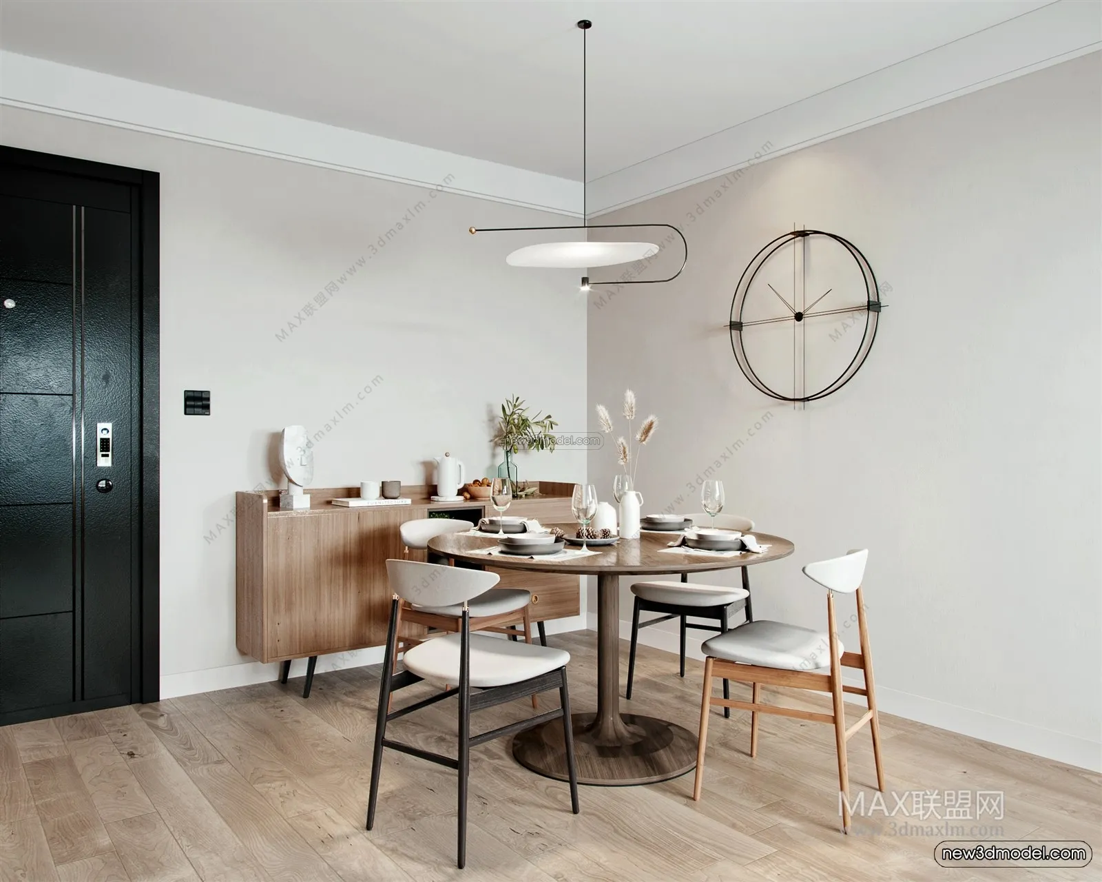 Nordic Style Interior 3D Blocks - Living Room 3D Model - 132