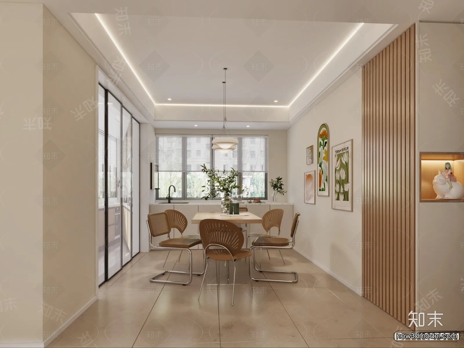 Nordic Style Interior 3D Blocks - Living Room 3D Model - 191