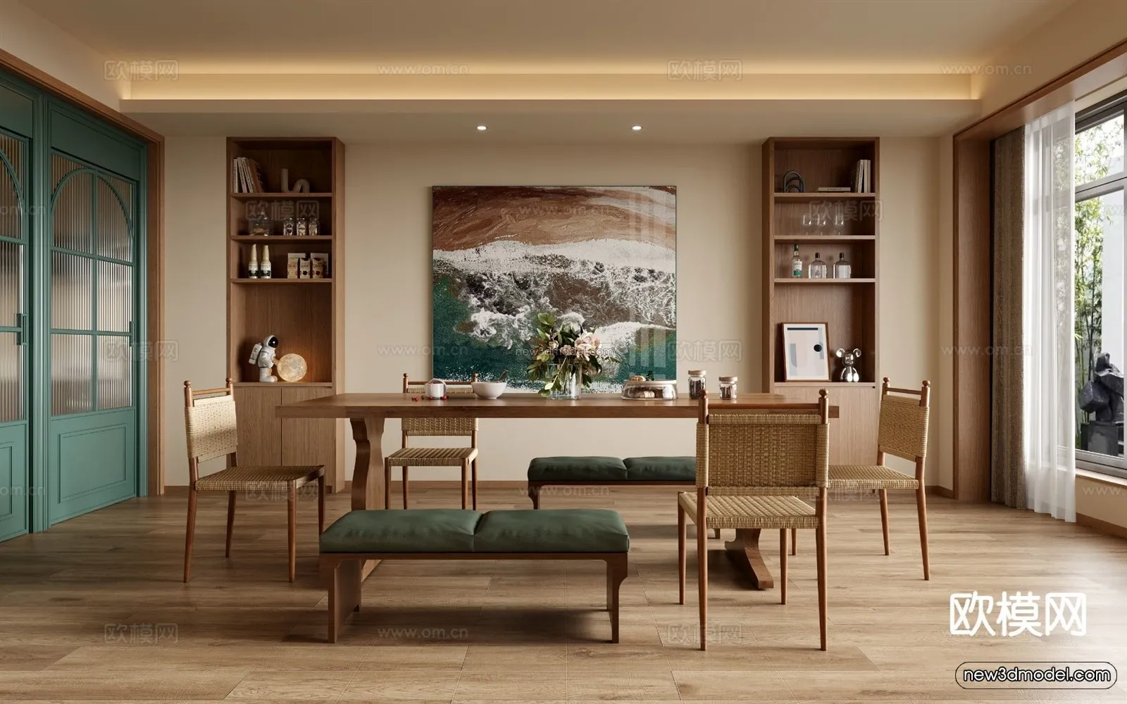 Nordic Style Interior 3D Blocks - Living Room 3D Model - 196