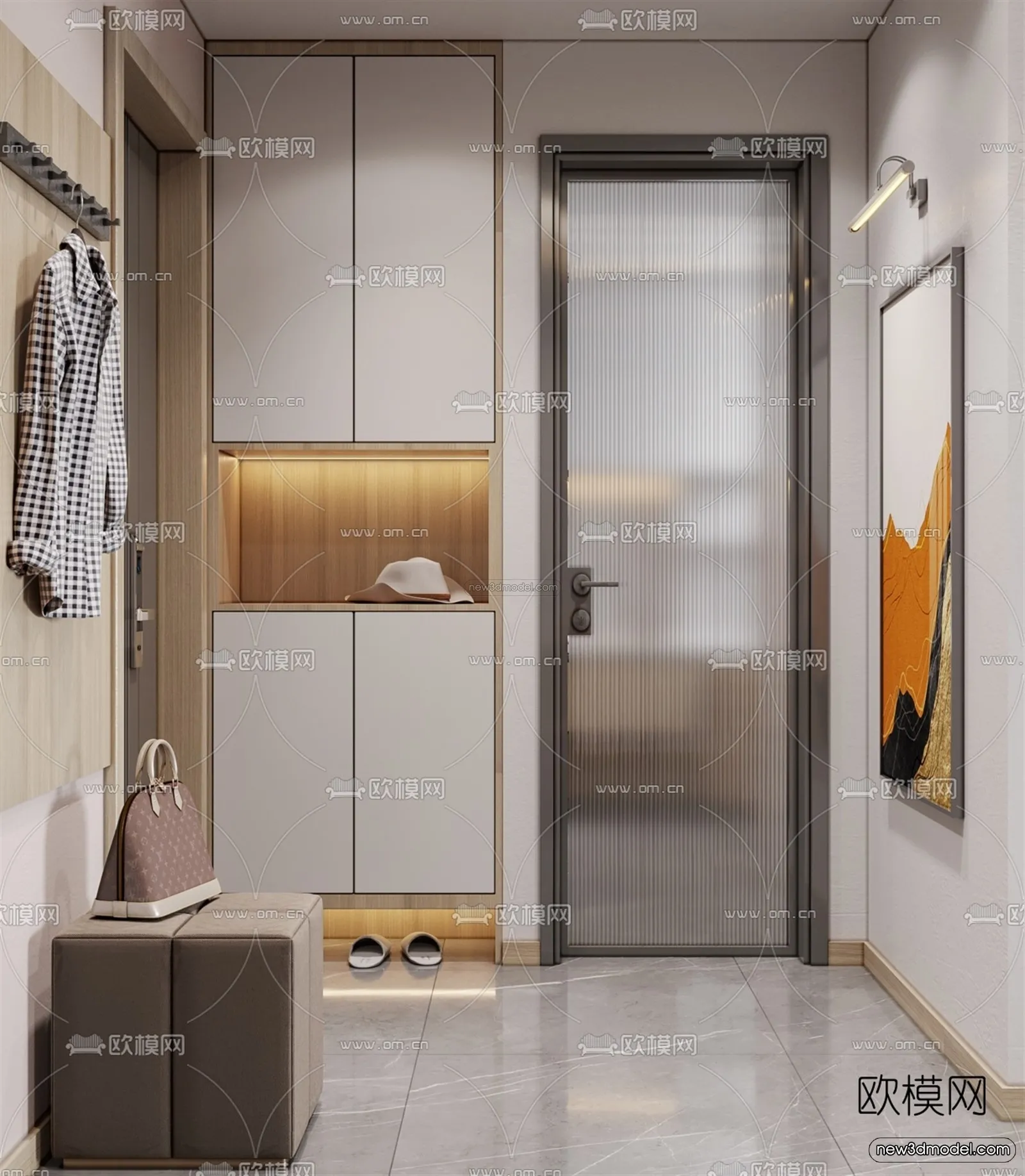 Nordic Style Interior 3D Blocks - Living Room 3D Model - 233