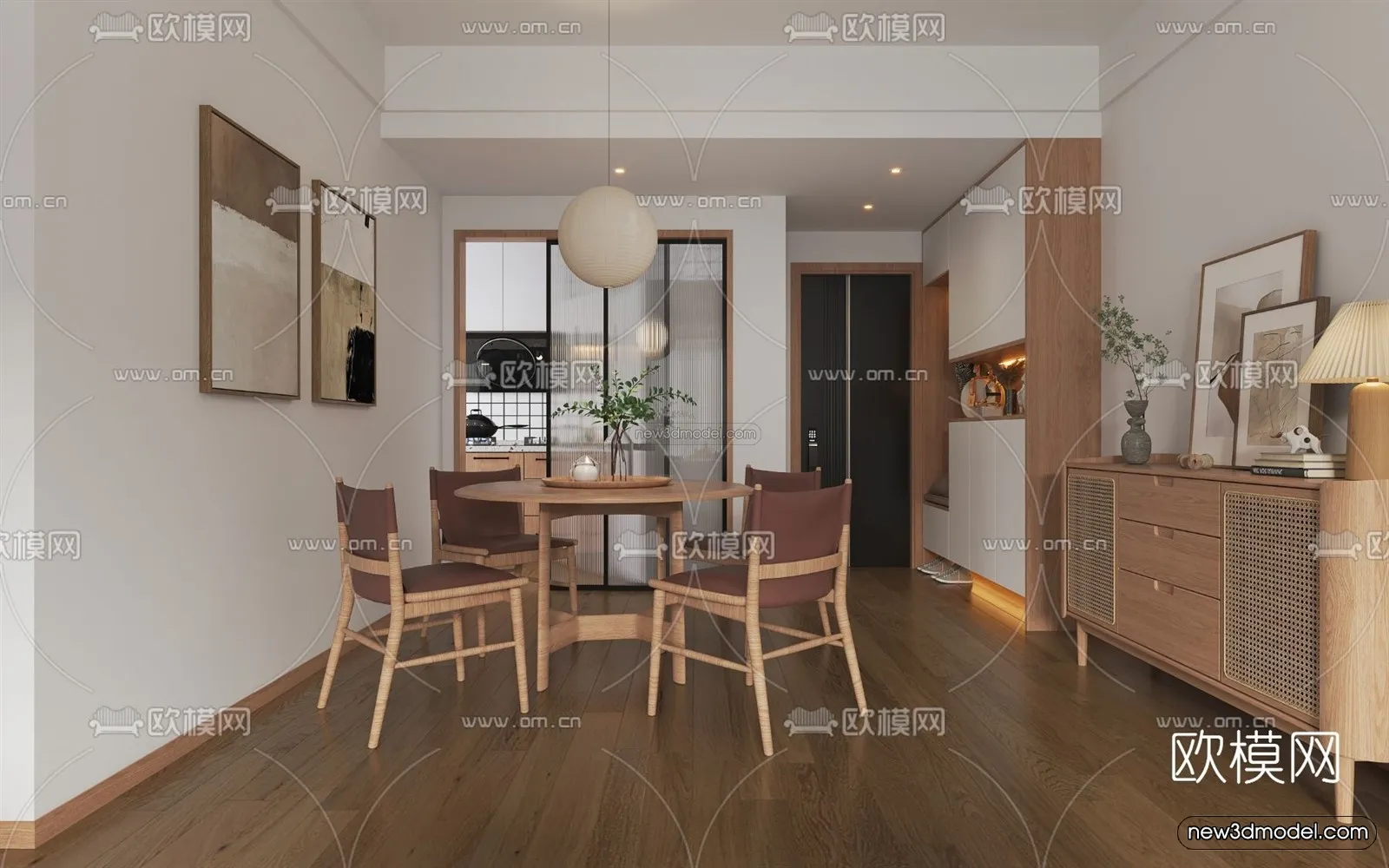 Nordic Style Interior 3D Blocks - Living Room 3D Model - 241