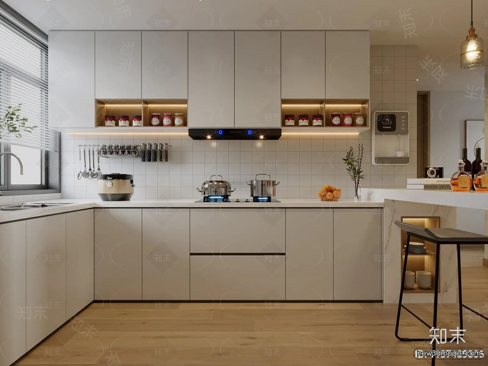 Nordic Style Interior 3D Blocks - Living Room 3D Model - 246