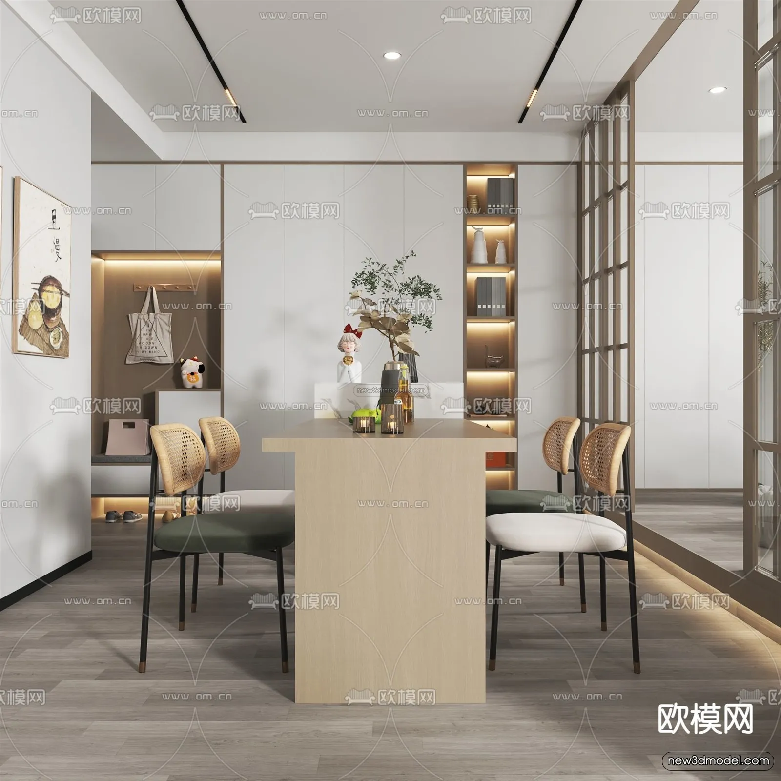 Nordic Style Interior 3D Blocks - Living Room 3D Model - 247