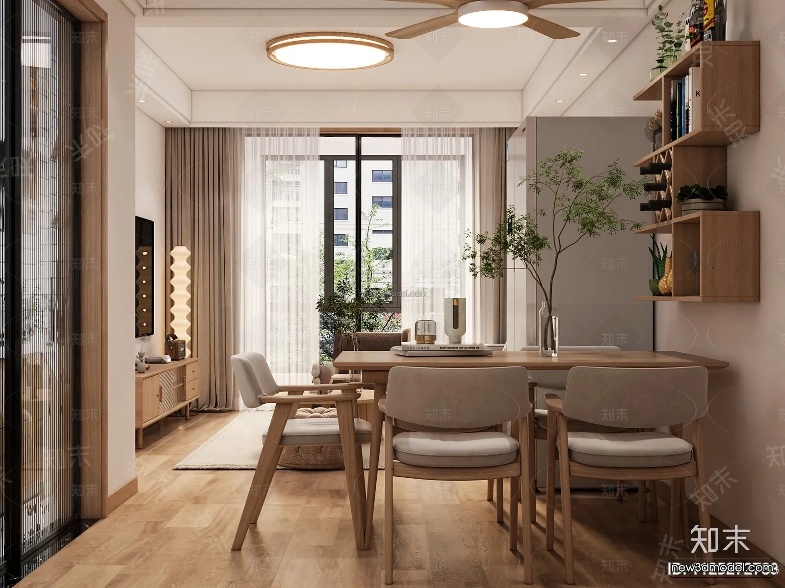 Nordic Style Interior 3D Blocks - Living Room 3D Model - 257