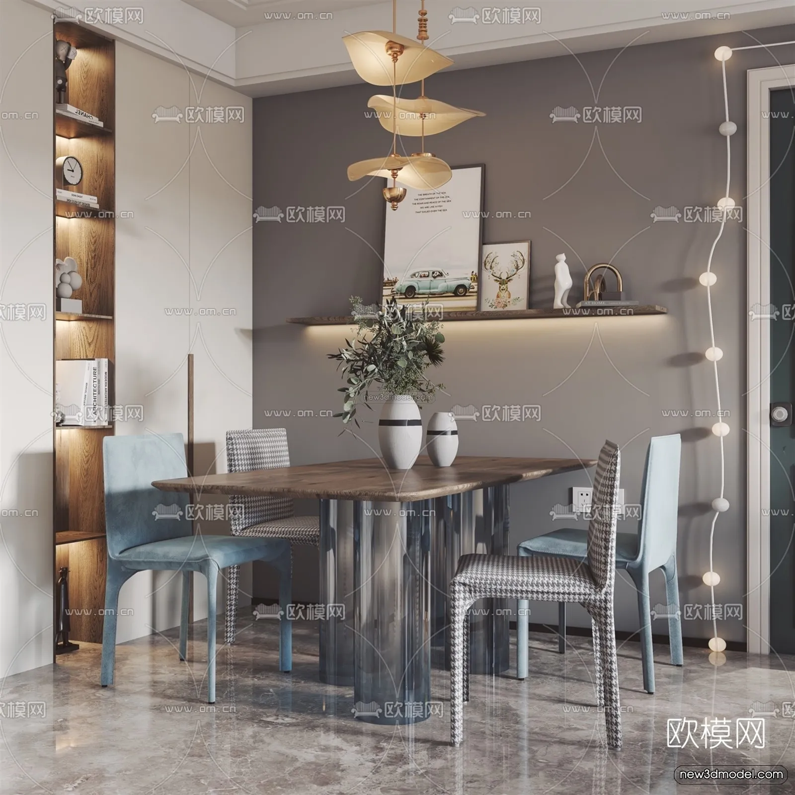 Nordic Style Interior 3D Blocks - Living Room 3D Model - 258