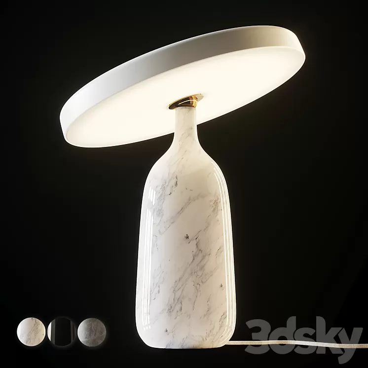 Normann Copenhagen – Eddy Table Lamp EU Black White and Gray Marble 3D Model