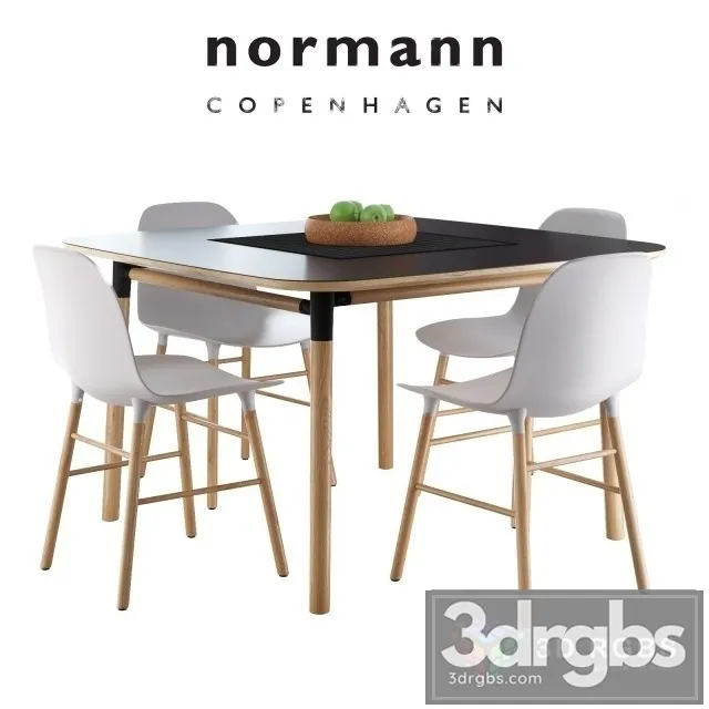 Normann Copenhagen Form Table and Chair 3D Model Free