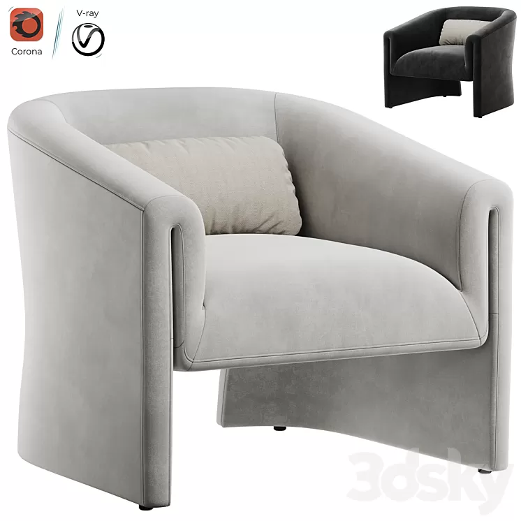 Norwood Upholstered Armchair 3D Model Free