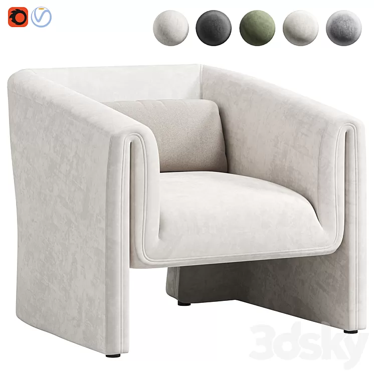 Norwood Upholstered Armchair by wayfair 3D Model Free