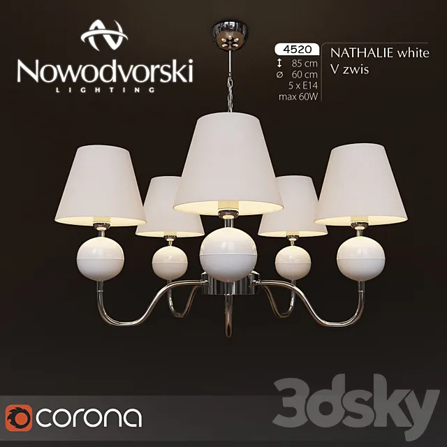 Nowodvorski NATHALIE white V zwis 3D Model