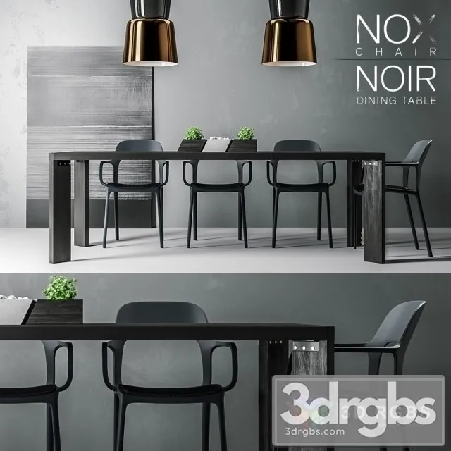 Nox Chair Noire Table 3D Model Free