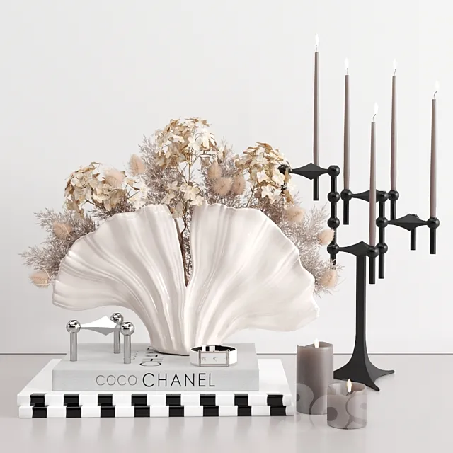 Nude & Gray Decorative Set 3D Model