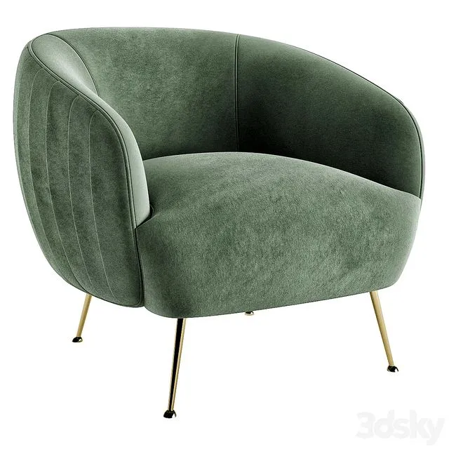 NUEVO SOFIA MOSS OCCASIONAL CHAIR 3D Model