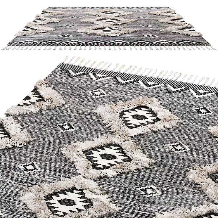 nuLOOM Ikat Tassel Area Rugs 3D Model