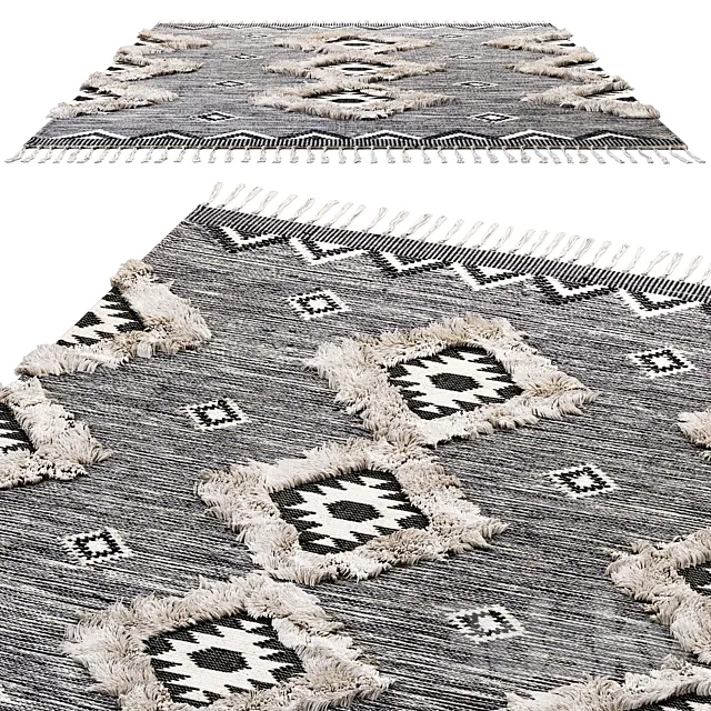 nuLOOM Ikat Tassel Area Rugs 3DModel