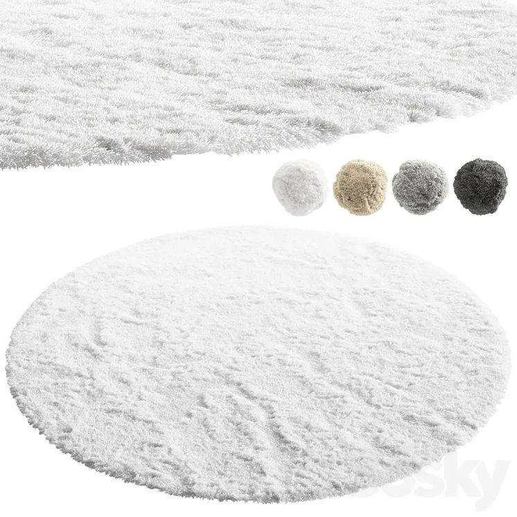 nuLoom Shaggy Area Round Rug (4 colors) 3D Model Free