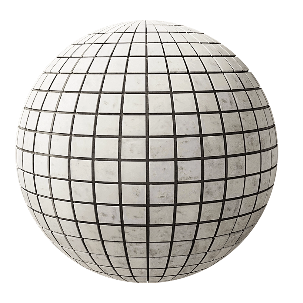 Nur Mosaic - Italian marble white carrara 3D Model