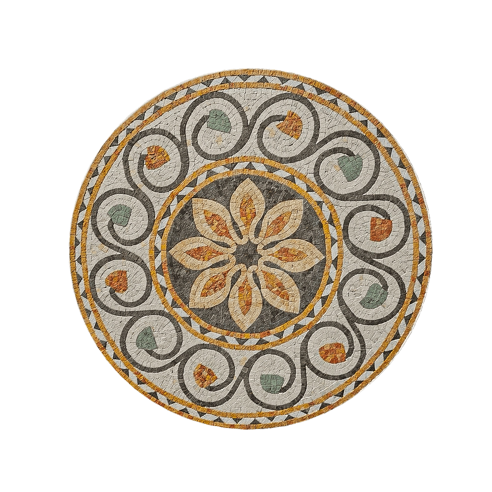 Nur Mosaic - Mosaic flower with natural stone 3D Model