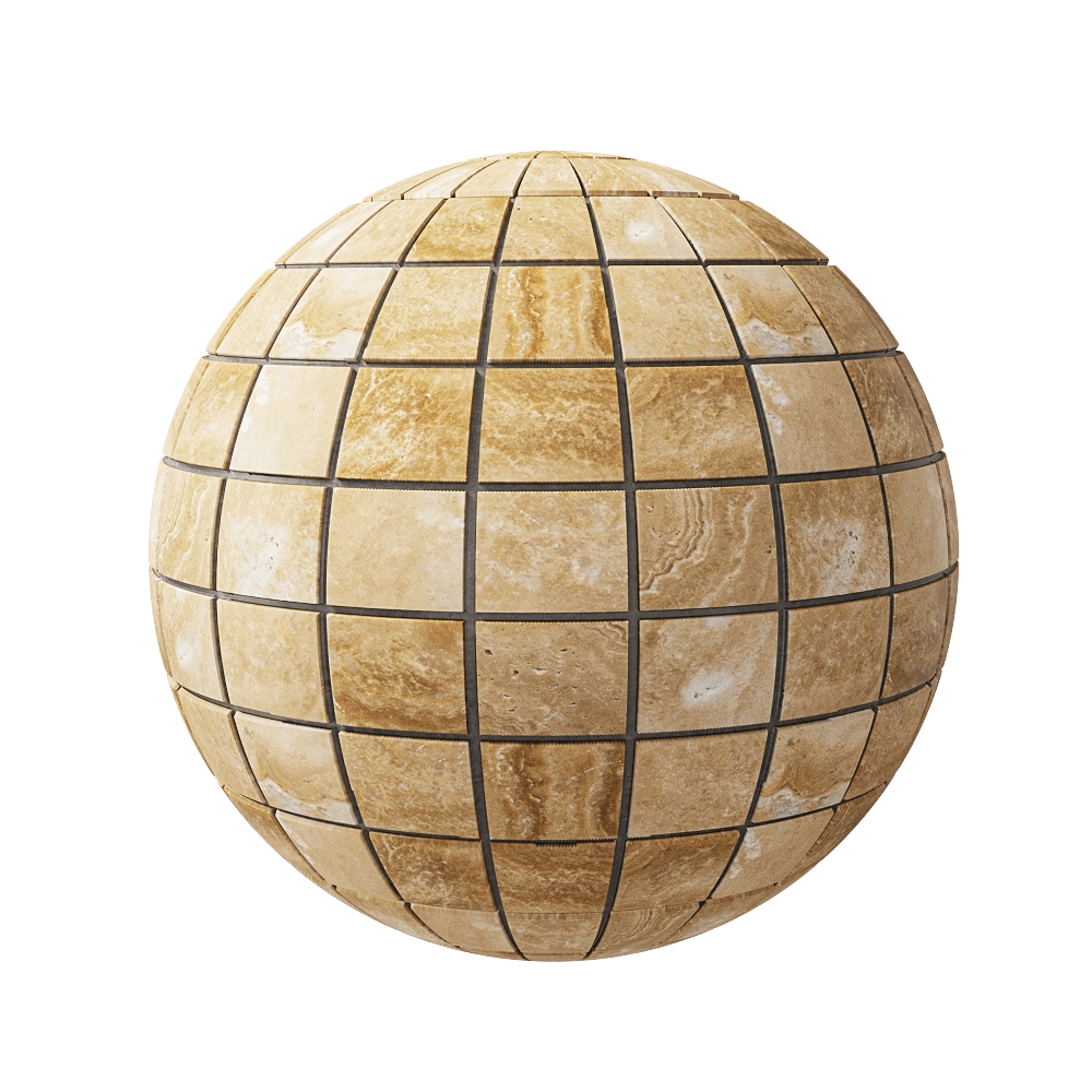 Nur Mosaic - Mosaic from Armenian travertine without filler polished 3D Model