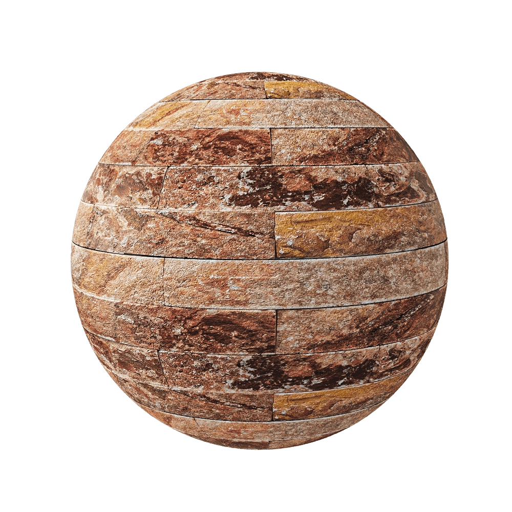 Nur Mosaic - Mosaic red travertine fur coat 3D Model