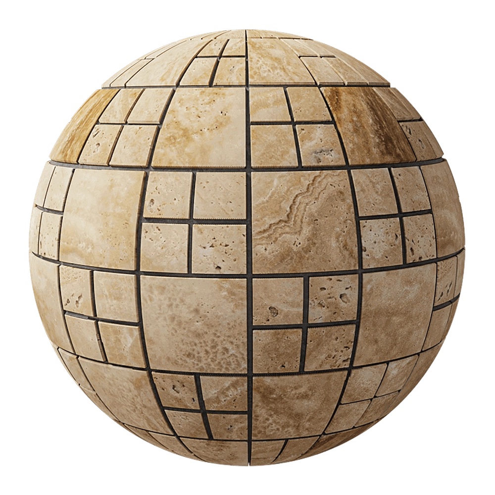 Nur Mosaic - Mosaic travertine in the form of chess 3D Model