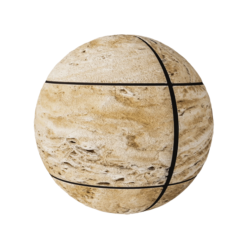Nur Mosaic - Natural travertine floor tile cube mosaic 3D Model