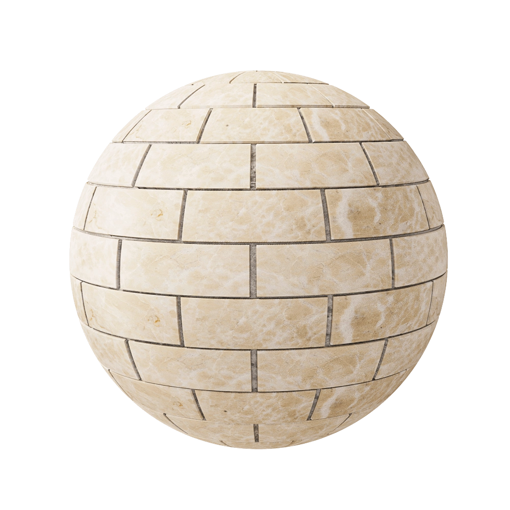 Nur Mosaic - Royal mosaic tile beige marble bricks 3D Model