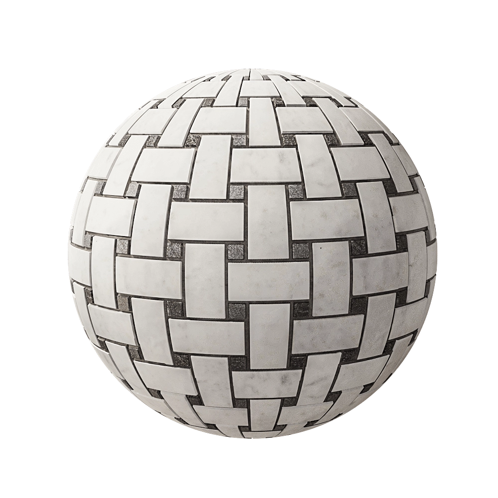 Nur Mosaic - Tartan mosaic tile from marble and basalt 3D Model