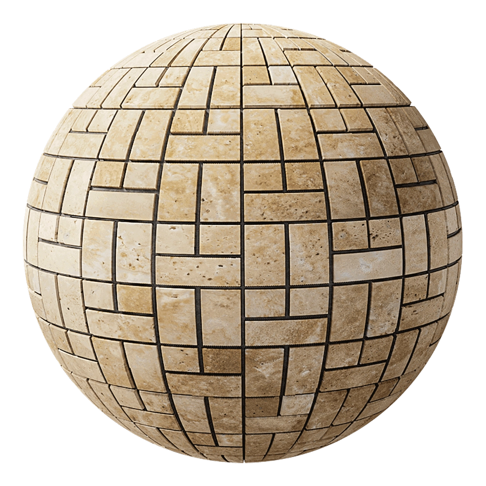 Nur Mosaic - Travertine classic mosaic tile arte lmperiale collection 3D Model