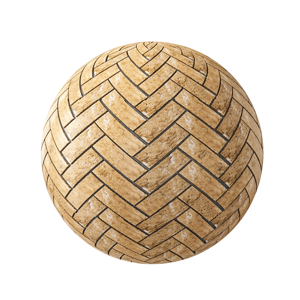 Nur Mosaic - Travertine herringbone mosaic tile honed 3D Model