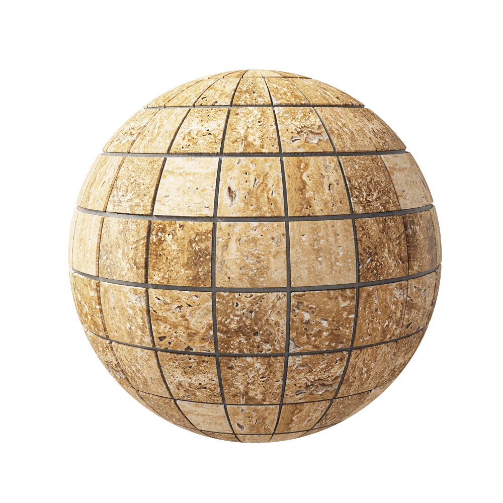 Nur Mosaic - Travertine tile polished mosaic by Nur mosaic 3D Model