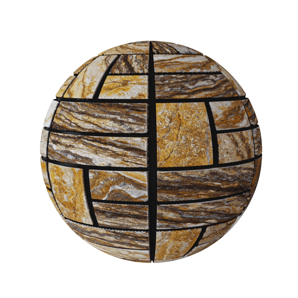Nur Mosaic - Travertine zebra contrast mosaic tile 3D Model