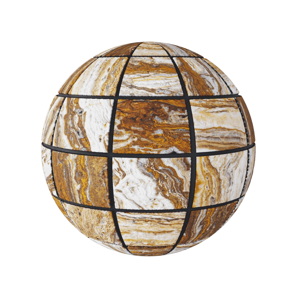 Nur Mosaic - Travertine zebra natural stone mosaic tile 3D Model