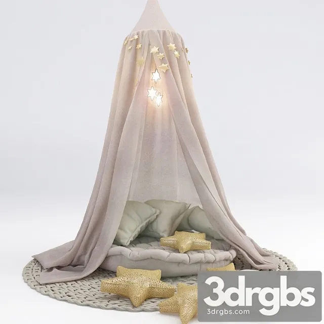 Nursery Canopy With Pillows 3D Model Free