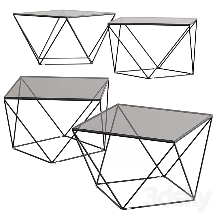 NV Gallery Heroine Glass Coffee Table 3D Model