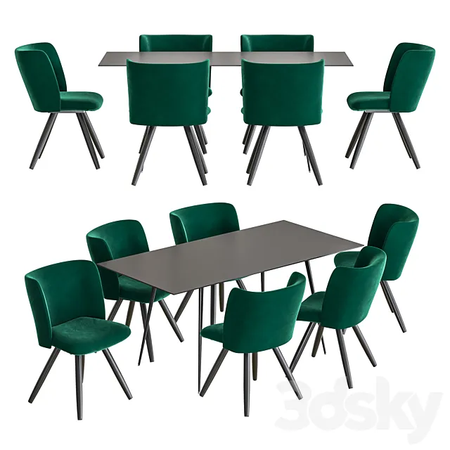 NV Gallery Set Kyle Chair And Balzac Table 3DModel