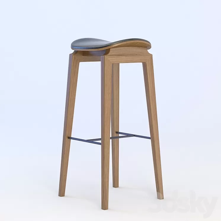 NY11 Bar Chair Walnut Leather 3D Model