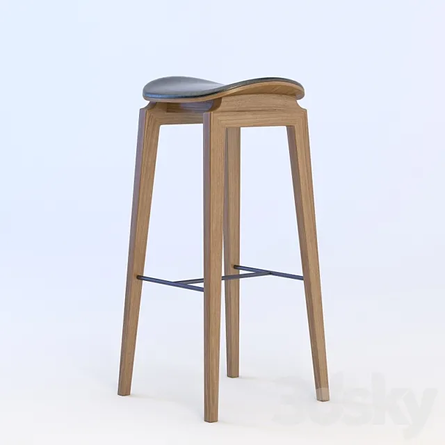 NY11 Bar Chair Walnut Leather 3DModel