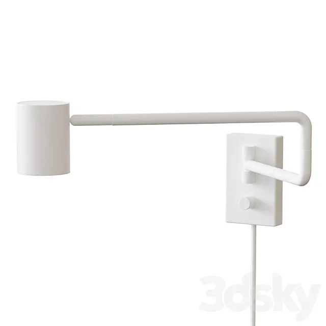 NYMÅNE NIMONE Wall lamp with swivel stand white 3D Model