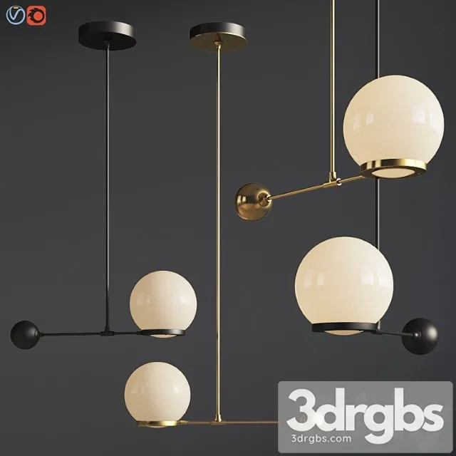 O & g contrapesso 8 inch globe led pendant 3D Model Free