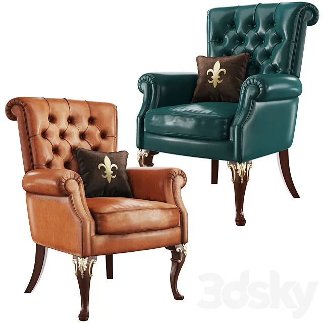 Oak armchair MG 1229 3DModel